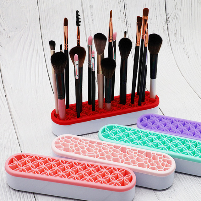 Ygirlash Silicone Nail Pen Holder Organizer Makeup Brush Display Stand Rack  Storage Case Makeup Brush Makeup Brushes - AliExpress